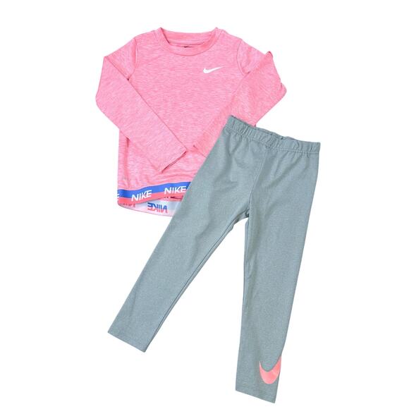 Nike Dri-FIT 2-Piece Set - Size 4T - Coral & Gray - Picture 3 of 10